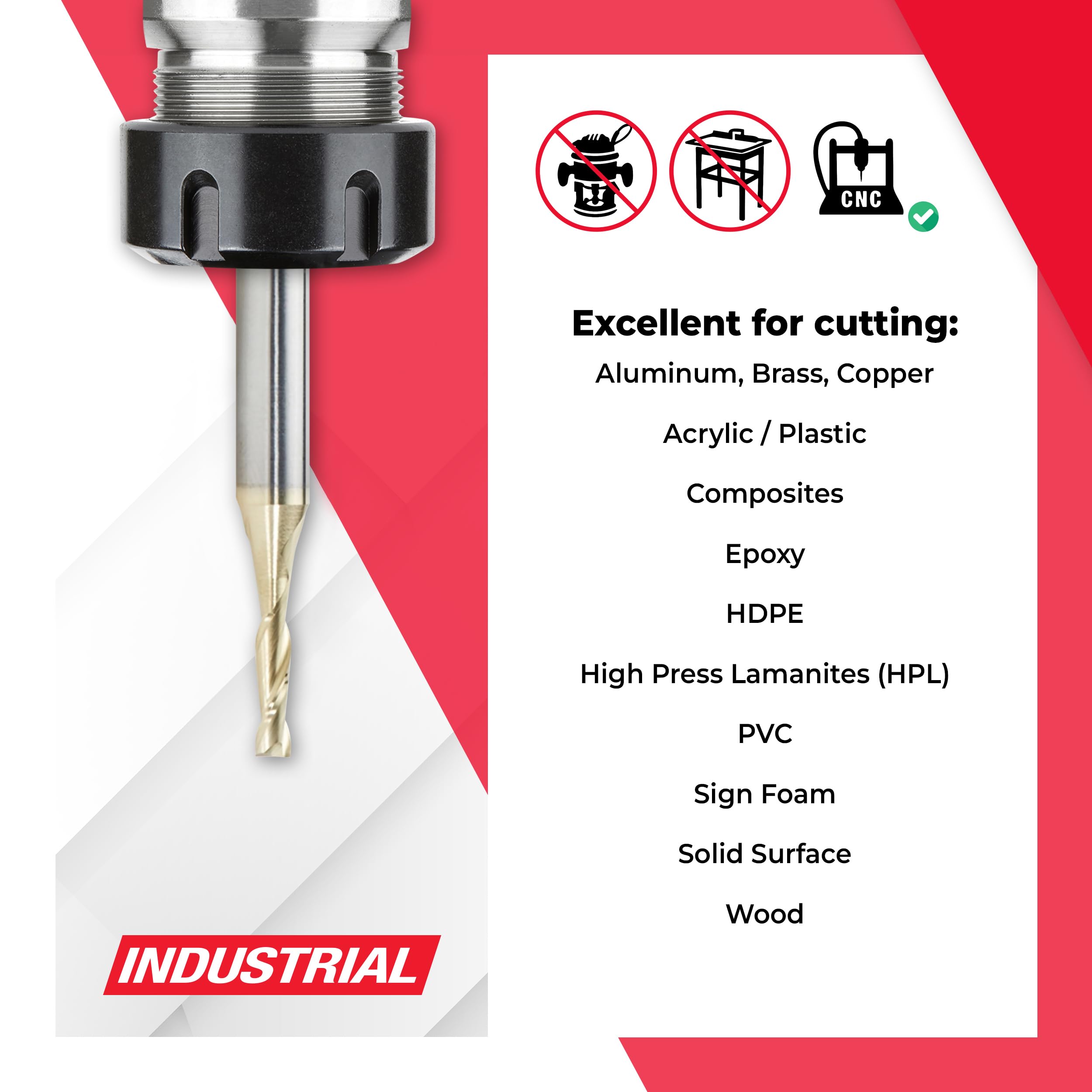 Amana Tool CNC Router Bits for 2D/3D Carving Flat Bottom